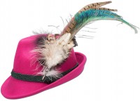 Preview: Felt Hat with Peacock Feathers, Pink