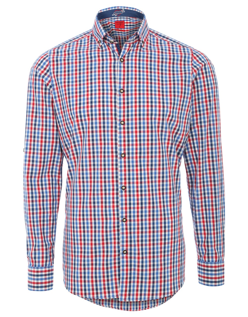 Trachten Shirt Olymp, red-white checked