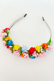 Headband with multicoloured Flowers