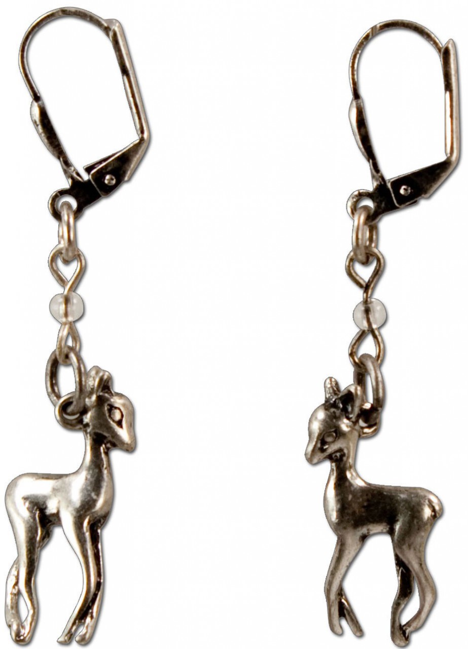 Fawn Earrings, Antique Silver