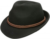 Voorvertoning: Traditionele vilten hoed met trekkoord zwart