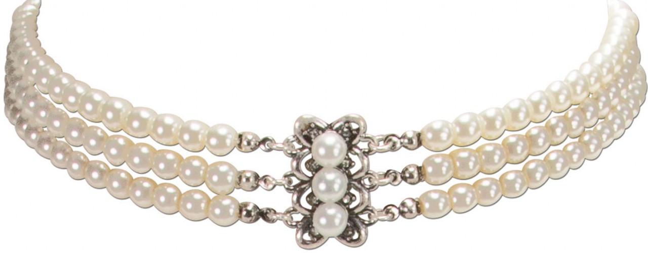 Łańcuszek perłowy Clara biały