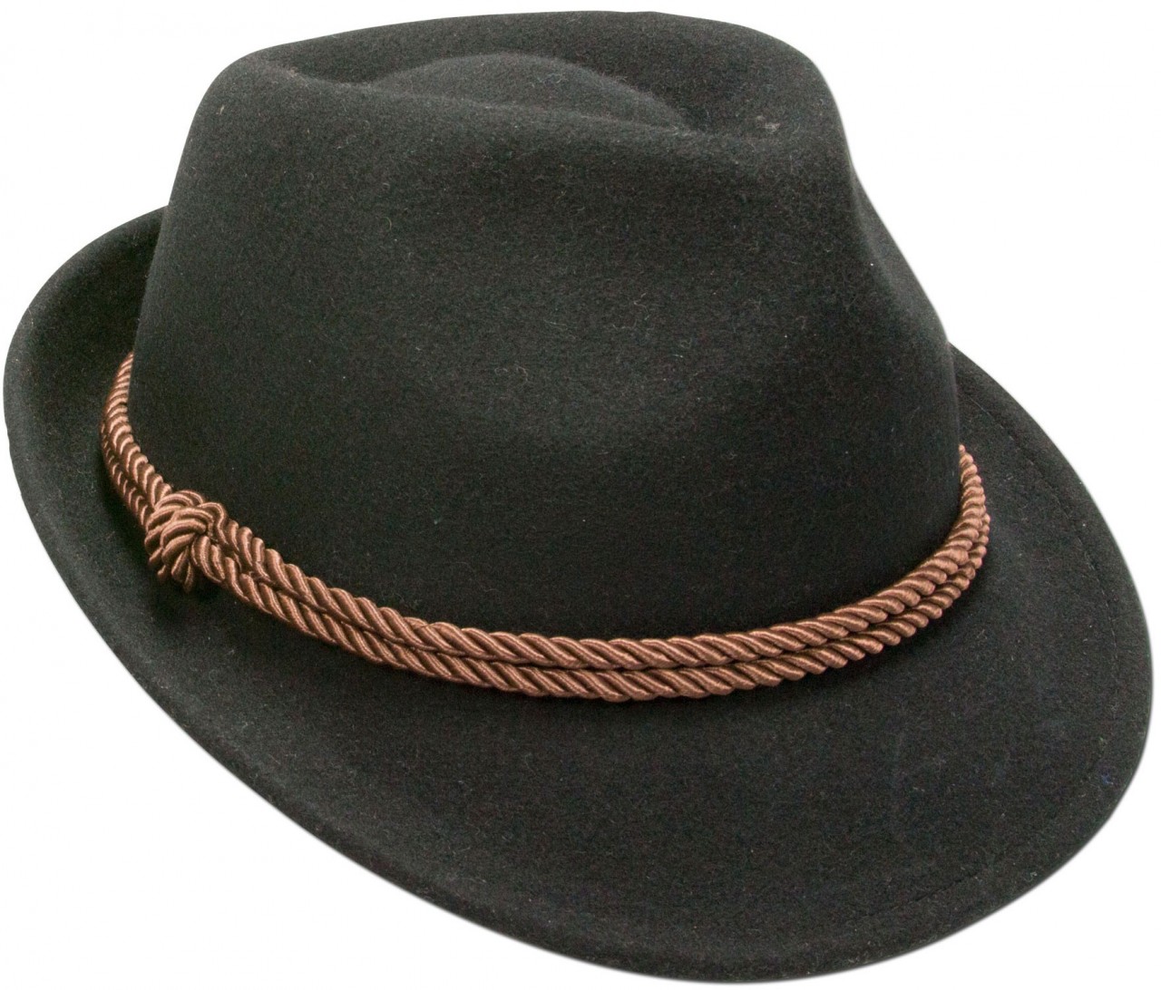 Podgląd: Tradycyjna filcowa czapka ze sznurkiem w kolorze czarnym