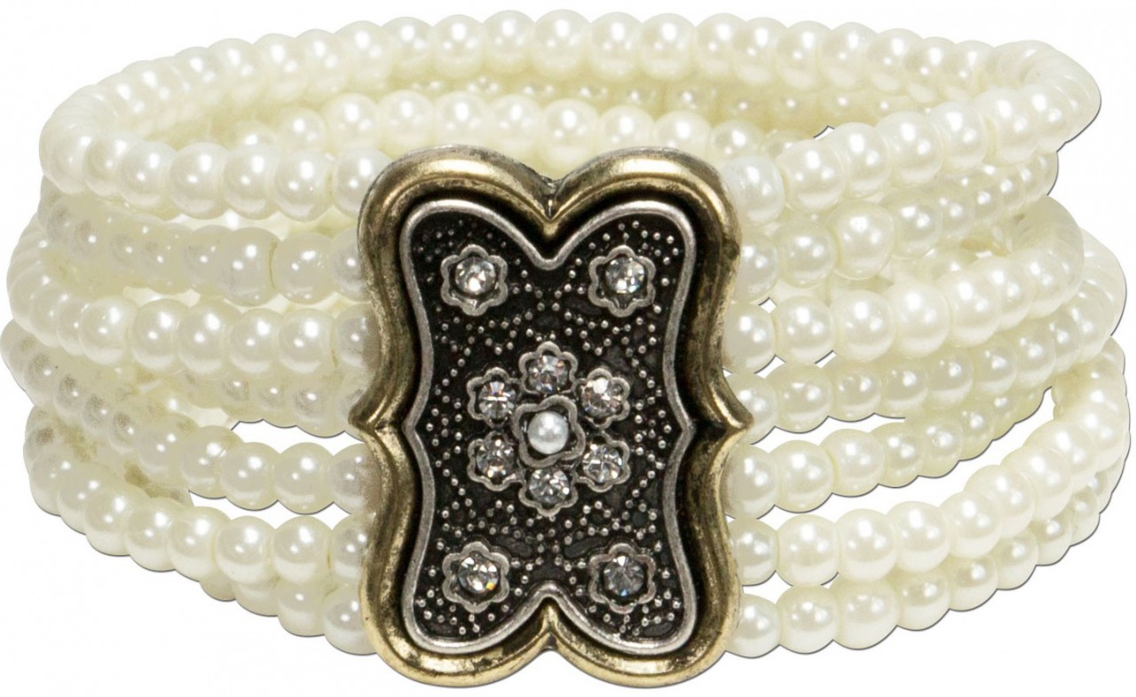 Bracelet de Trachten en perles Lorelei blanc crème