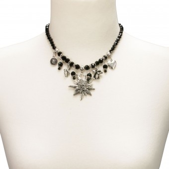 Collier de perles edelweiss Marie noir