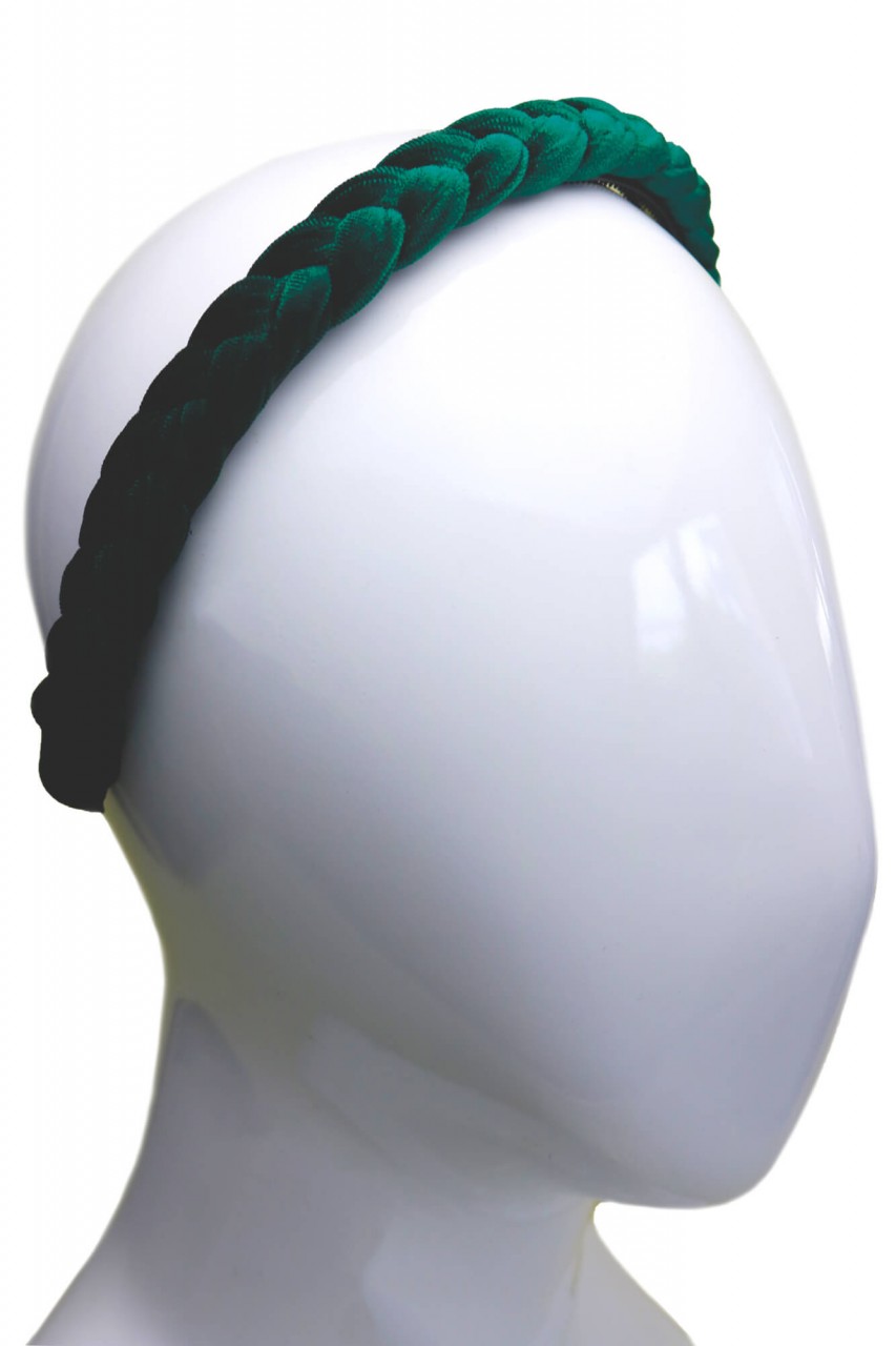 Velvet headband emerald green