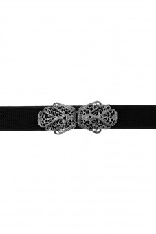 Traditional belt Malin black silver