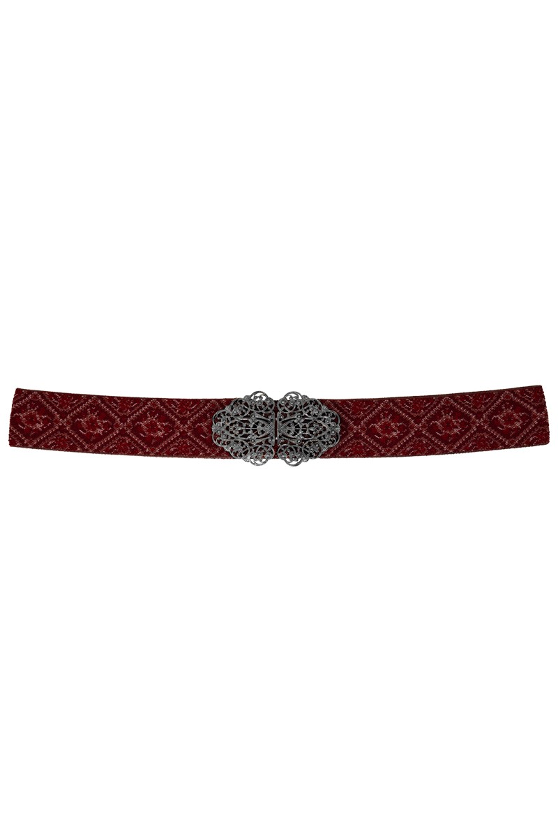 Preview: Traditional belt Ella bordeaux silver