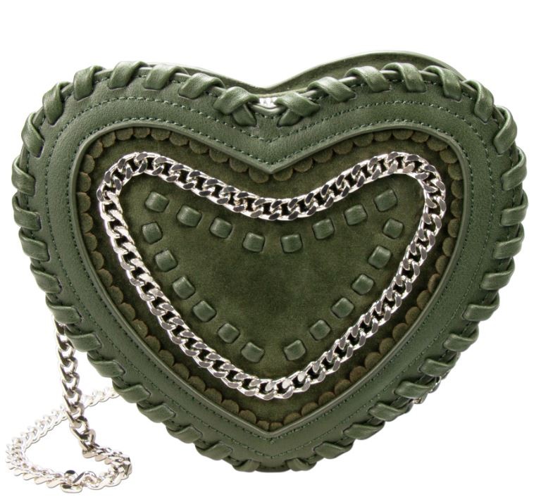 Herzförmige Trachtentasche grün
