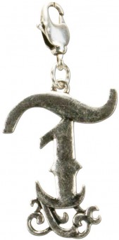 Letter T - Traditionele hanger antiek zilver