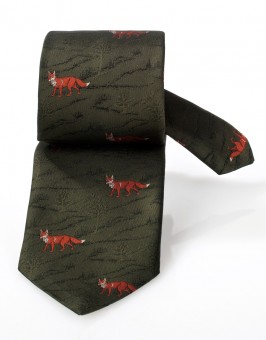 Jagd-Krawatte grün Fuchs