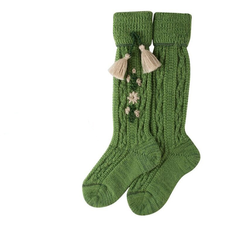 Preview: Childrens Stockings with Tassels green