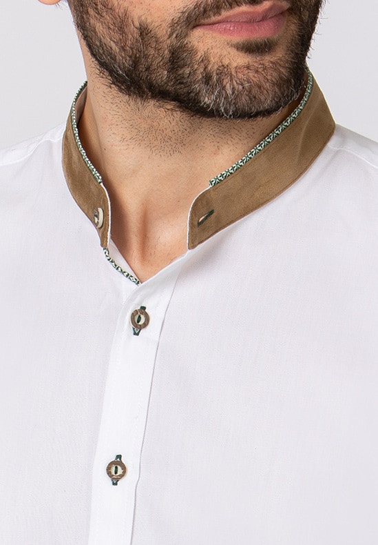 Camicia da uomo Adamo bianco-grün