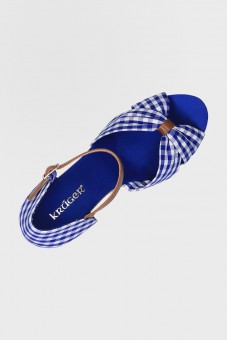 Sandale compensée Duchesse bleu