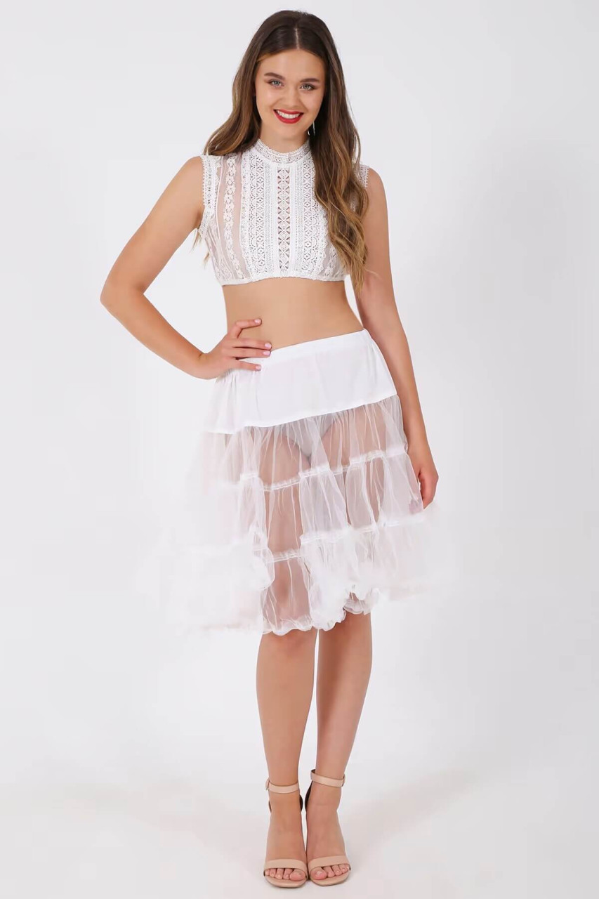 Voorvertoning: Petticoat in wit 60cm
