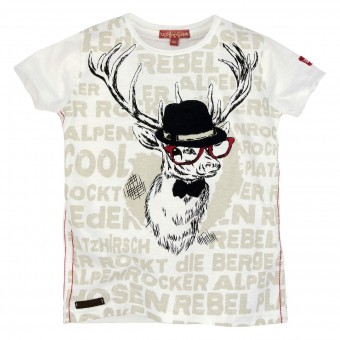 T-shirt 'Space Stag' wit