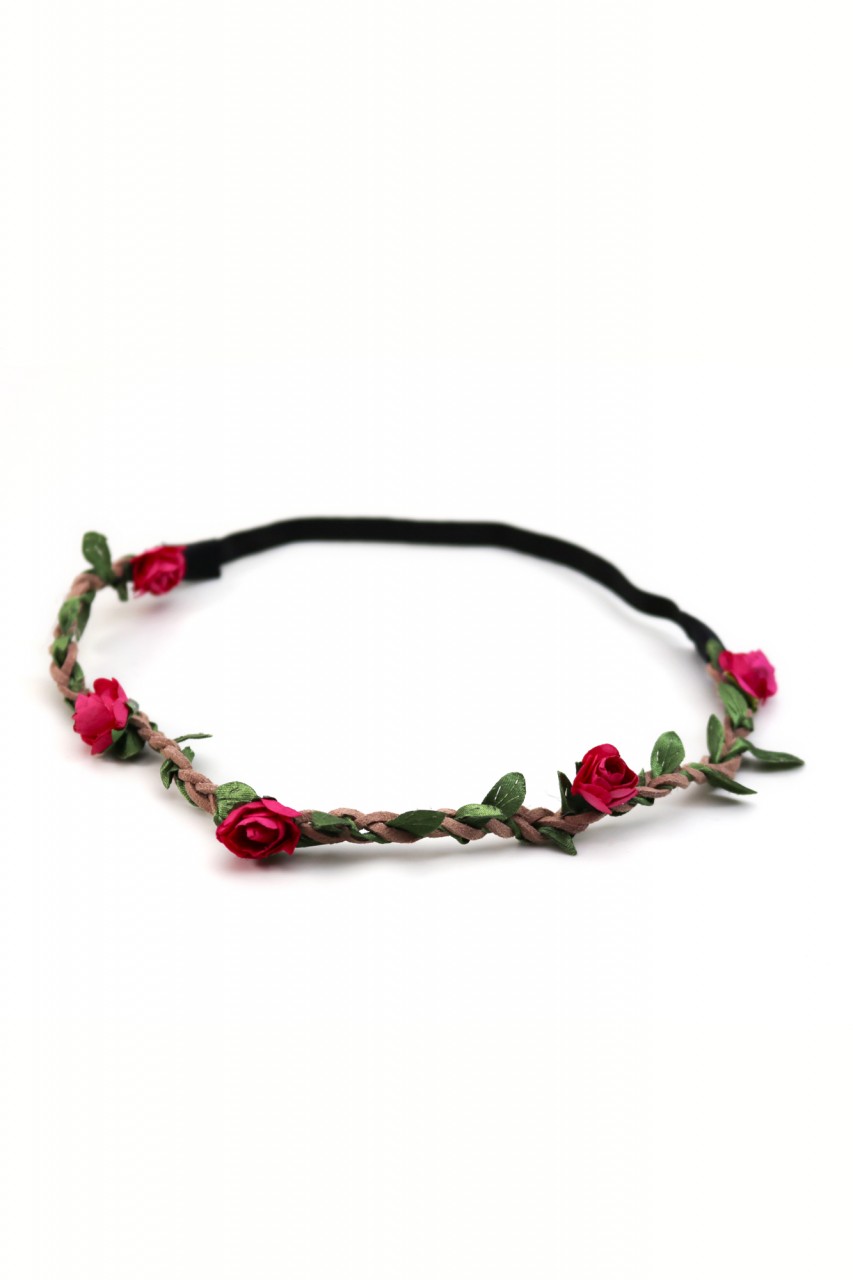filigranes Haarband mit kleinen pinken Blüten