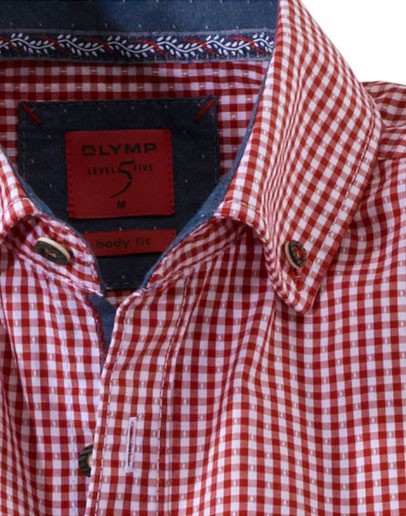 Voorvertoning: Olymp Shirt Dracht shirt rood / wit