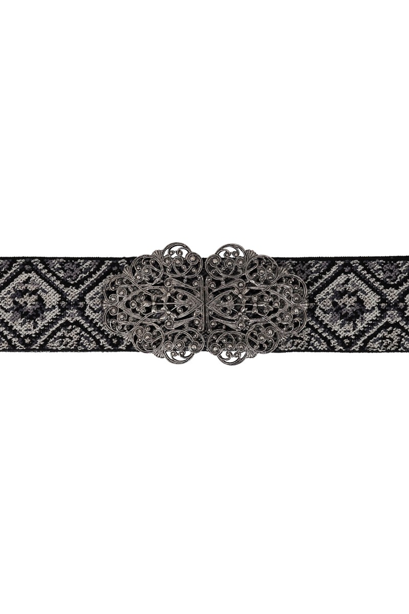 Preview: Traditional belt Ella black silver