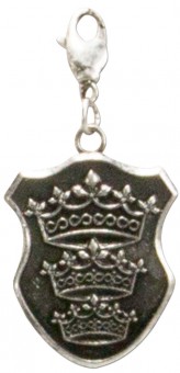 Kostuum hanger kroon crest oud zilver