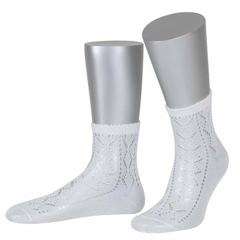 Kanten sokken Clara in het wit