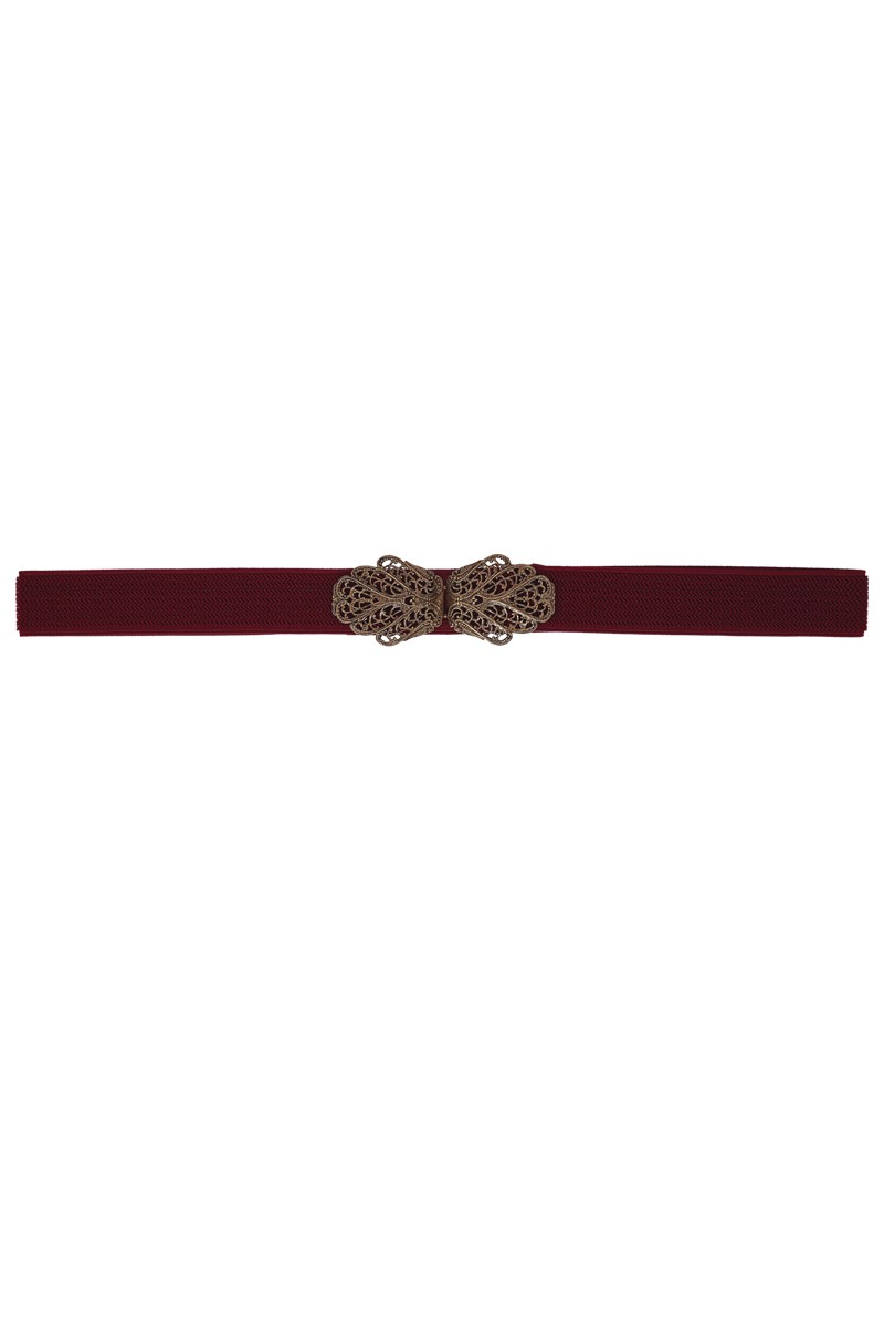 Preview: Traditional belt Malin bordeaux gold
