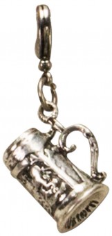 Traditional Mini Beer Stein Pendant, Antique Silver