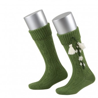 Childrens Stockings with Tassels green