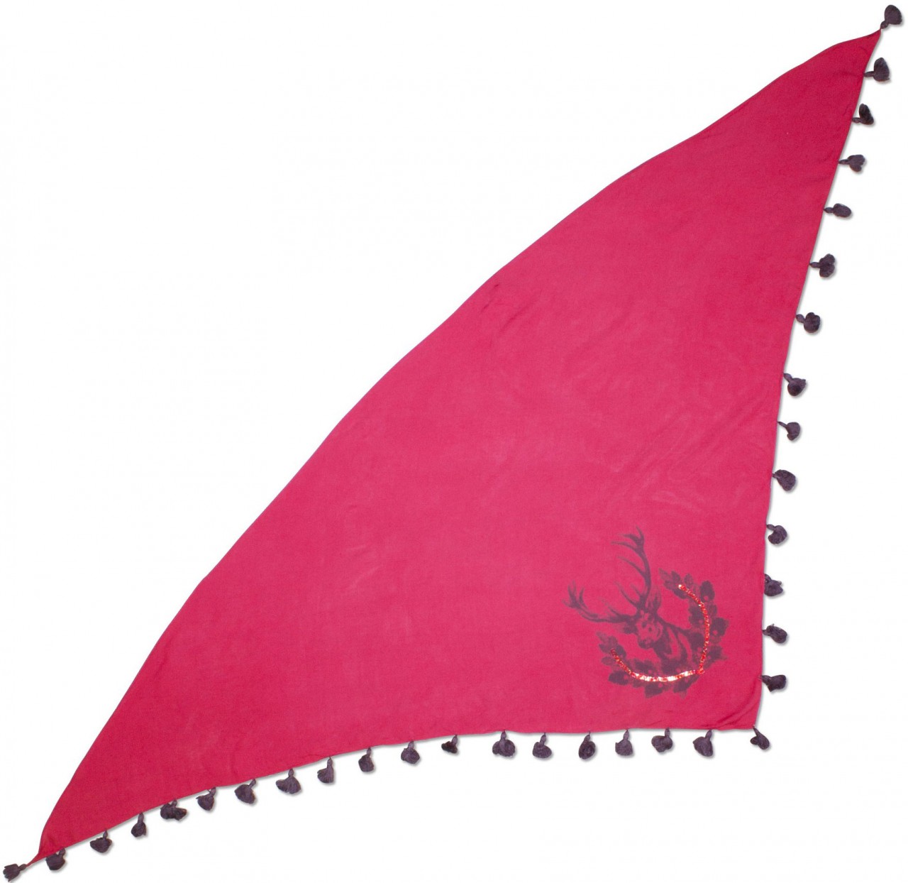 Dreiecks-Trachtentuch Hirsch pink