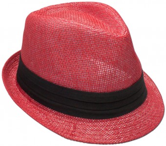 Tradycyjny słomkowy kapelusz zwykły czerwony