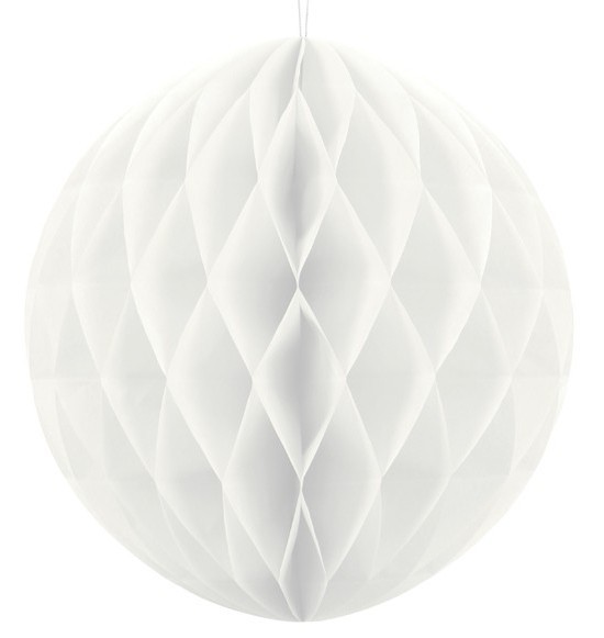 Honeycomb ball in white 40cm