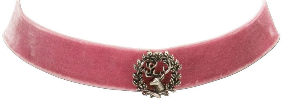 Traditional Choker with Deer Pin, Rose Pink
