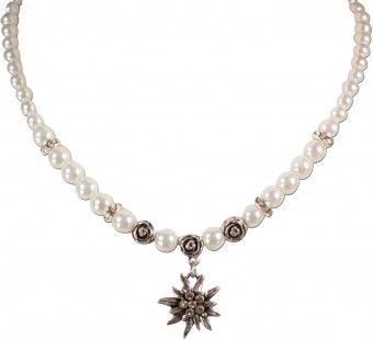 Traditional Necklace small Edelweiß off-white