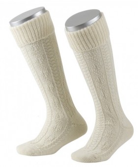 Children's stocking with knee waistband in wool white