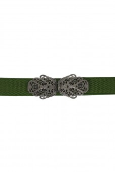 Traditional belt Malin green silver
