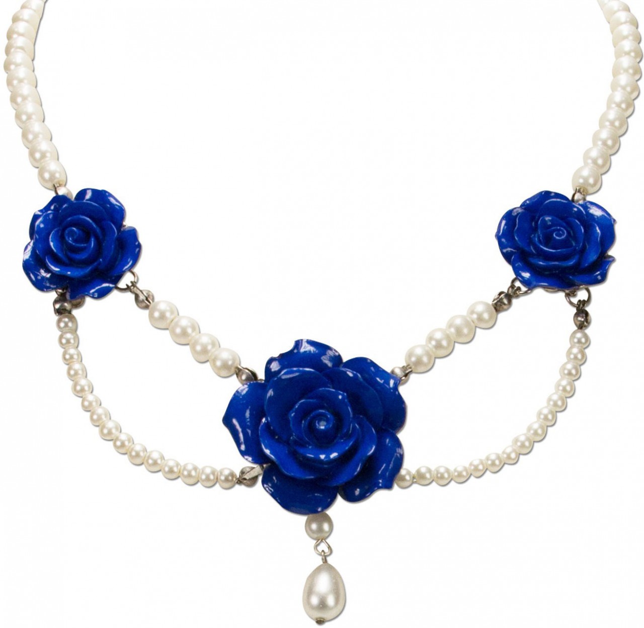 Perlenkette Karina blau