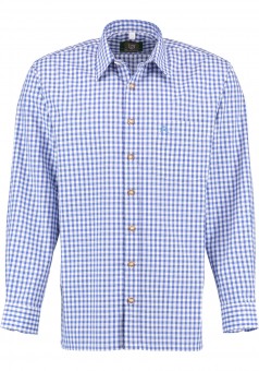Traditional Shirt Bertl mid blue-chequered