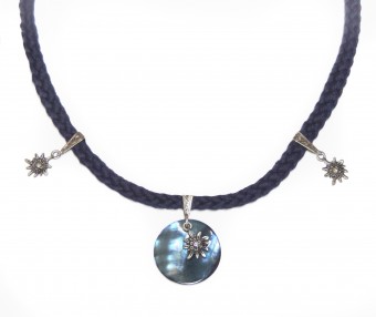 Dirndl Necklace, mother-of-pearl, blue