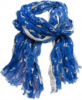 Traditional Scarf Jumping Stags blue