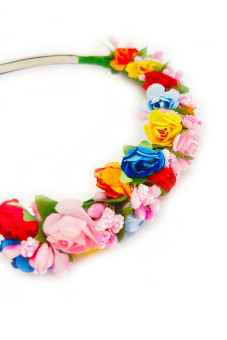 Headband with multicoloured Flowers