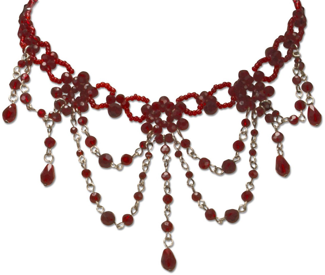 Vorschau: Perlenkropfkette Annabelle rot