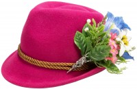 Vorschau: Filzhut Alpenblümchen pink