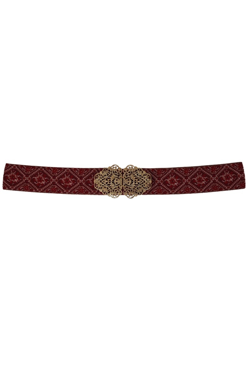 Preview: Traditional belt Ella bordeaux gold