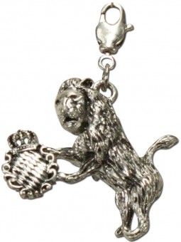 Traditional Lion Pendant, Antique Silver