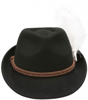 Traditionele hoed pluisveer zwart
