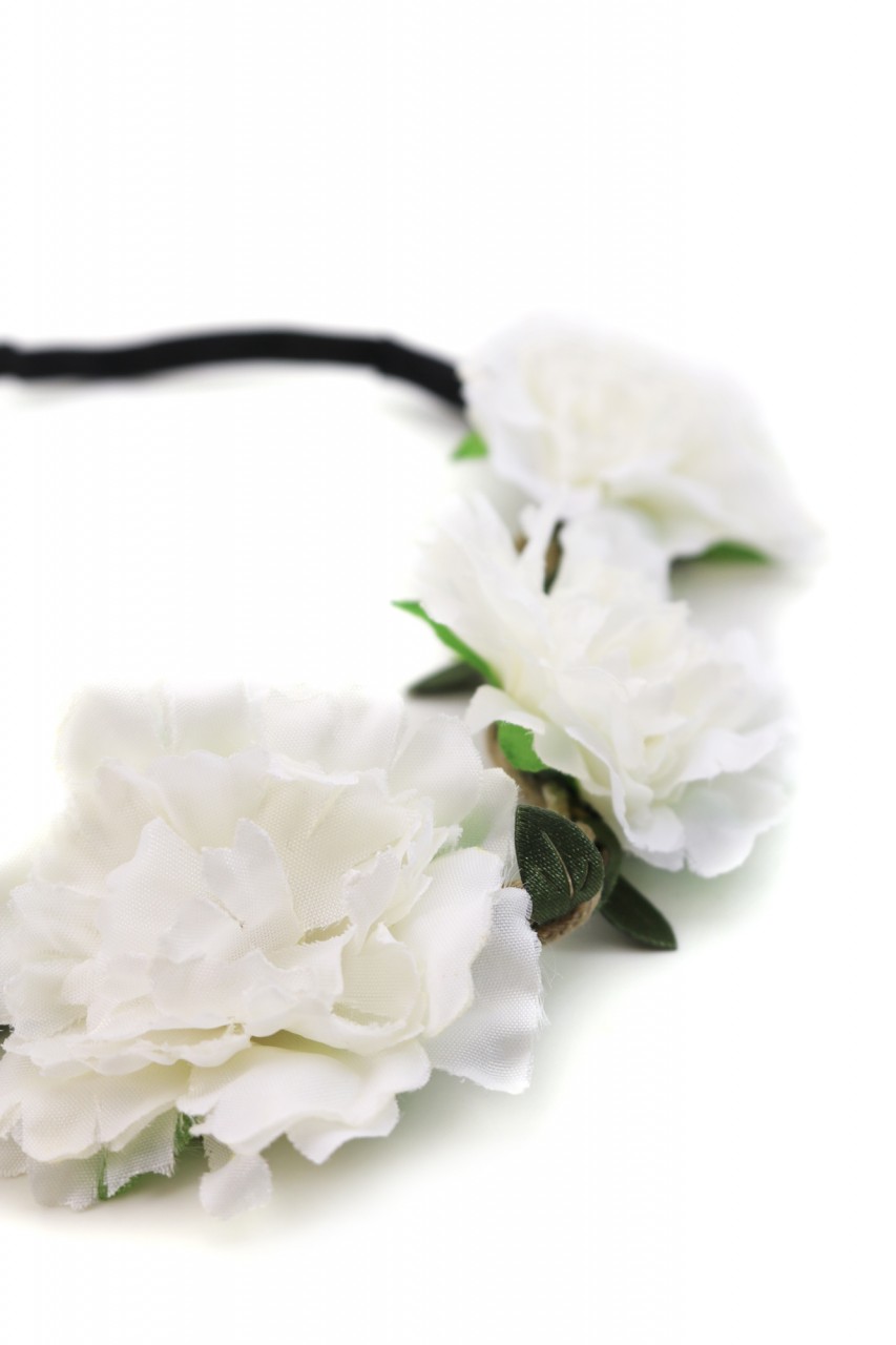 Vorschau: weißes Blütenhaarband