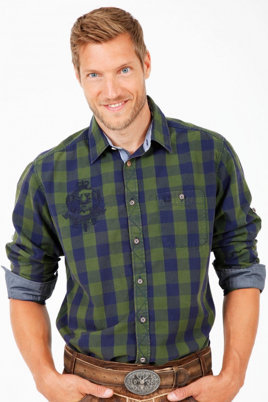 Tradycyjna koszula Woodsman zielony / niebieski