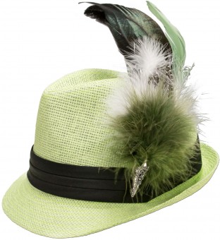 Traditional Straw Hat, Light Green