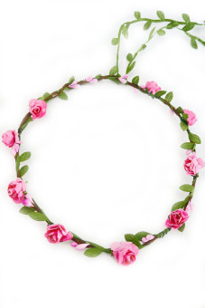 Haarring met delicate roze bloemen