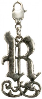 Letter R - Traditionele hanger antiek zilver